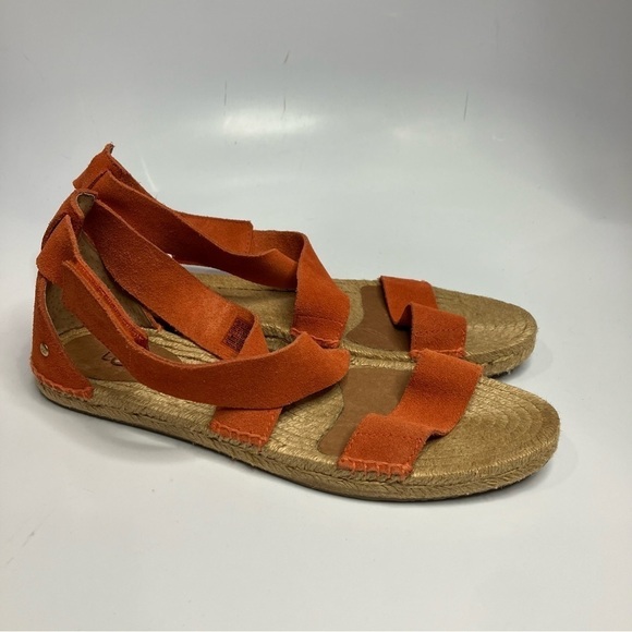 UGG‎ Mila sandals orange suede espadrille sandals size 9.5 - Picture 2 of 8